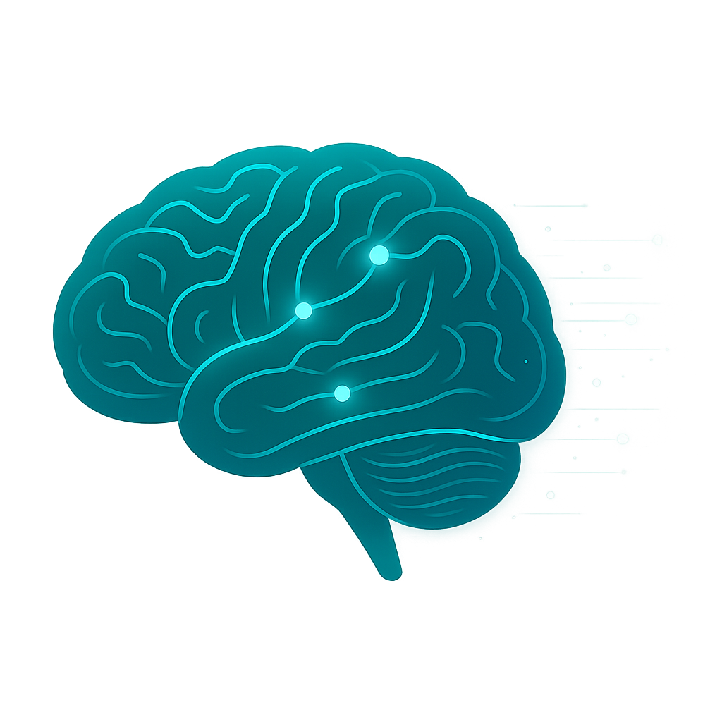Stylized AI brain graphic representing intelligent health planning